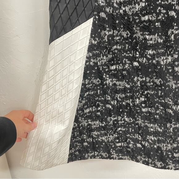 Jonathan Simkhai Black & White Textured Patchwork Style Fit & Flare Mini Dress 6 - Picture 3 of 11